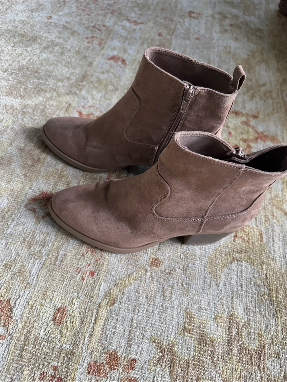 Brown suede like boots only worn once